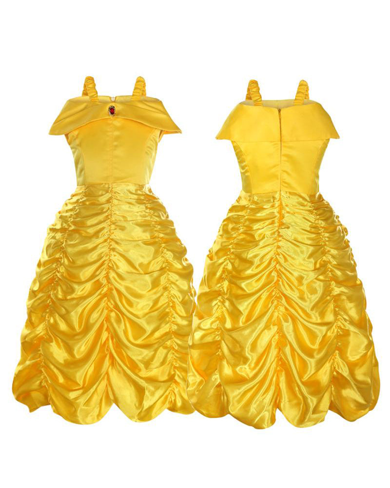 Kids Princess Dress Up Cosplay Costume For Girls (Belle/Rapunzel/Cinderella)