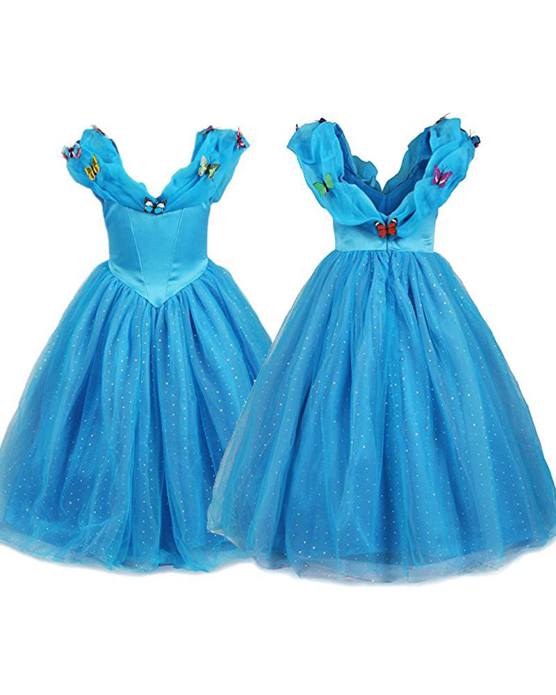 Kids Princess Dress Up Cosplay Costume For Girls (Belle/Rapunzel/Cinderella)