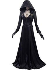 Lady Village Evil Costume Alcina Dimitrescu Black Vampire Cosplay Dress