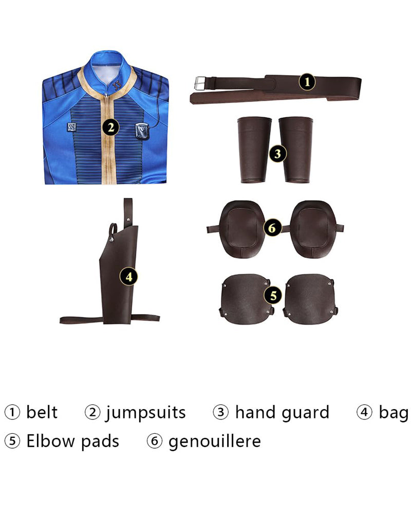 Fallout Vault 33 Jumpsuit Cosplay Costume Men Suit