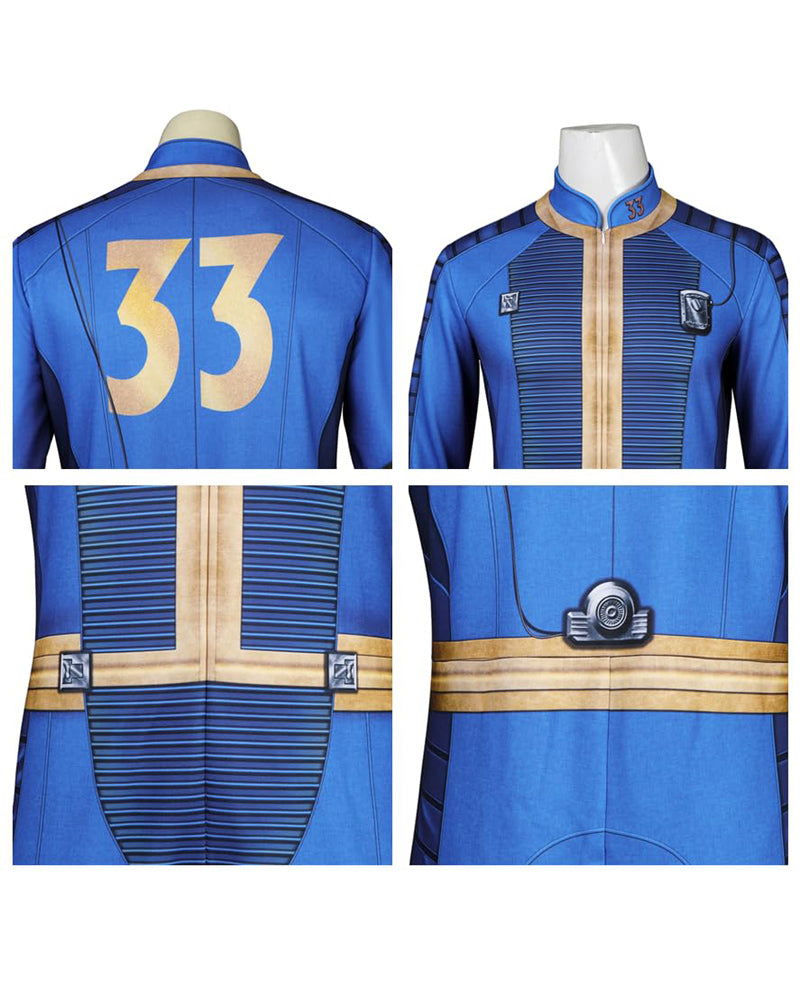 Fallout Vault 33 Jumpsuit Cosplay Costume Men Suit