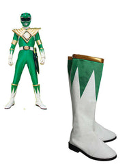 Burai Ranger Cosplay Boots Props Shoes White And Green