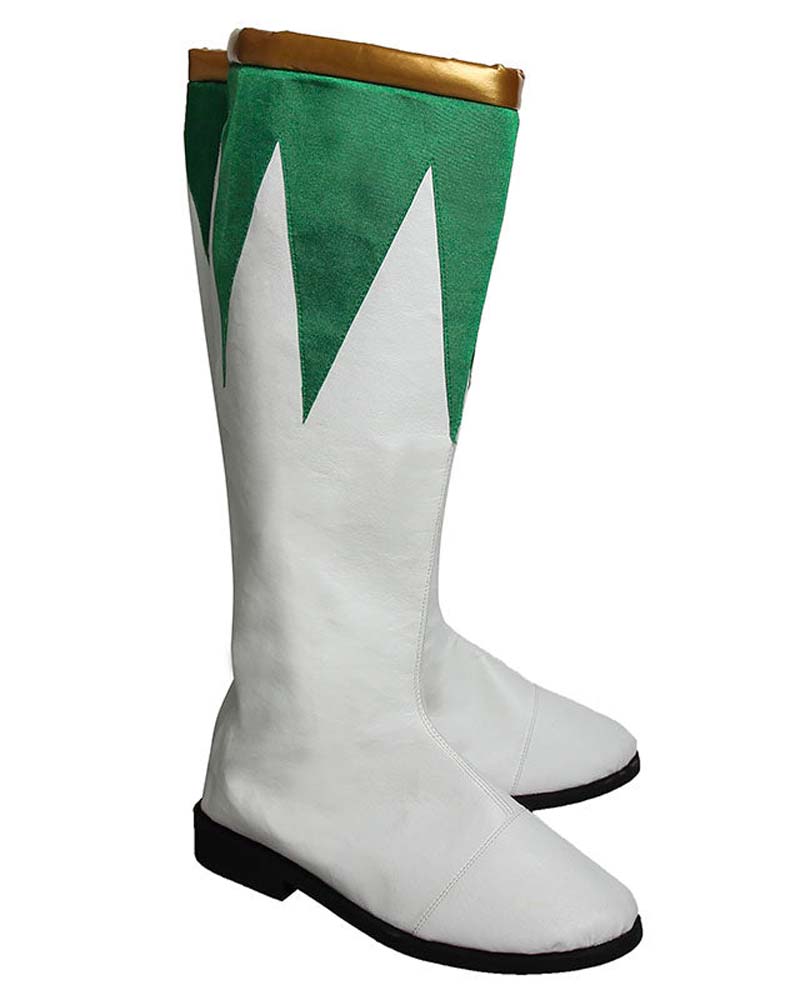 Burai Ranger Cosplay Boots Props Shoes White And Green