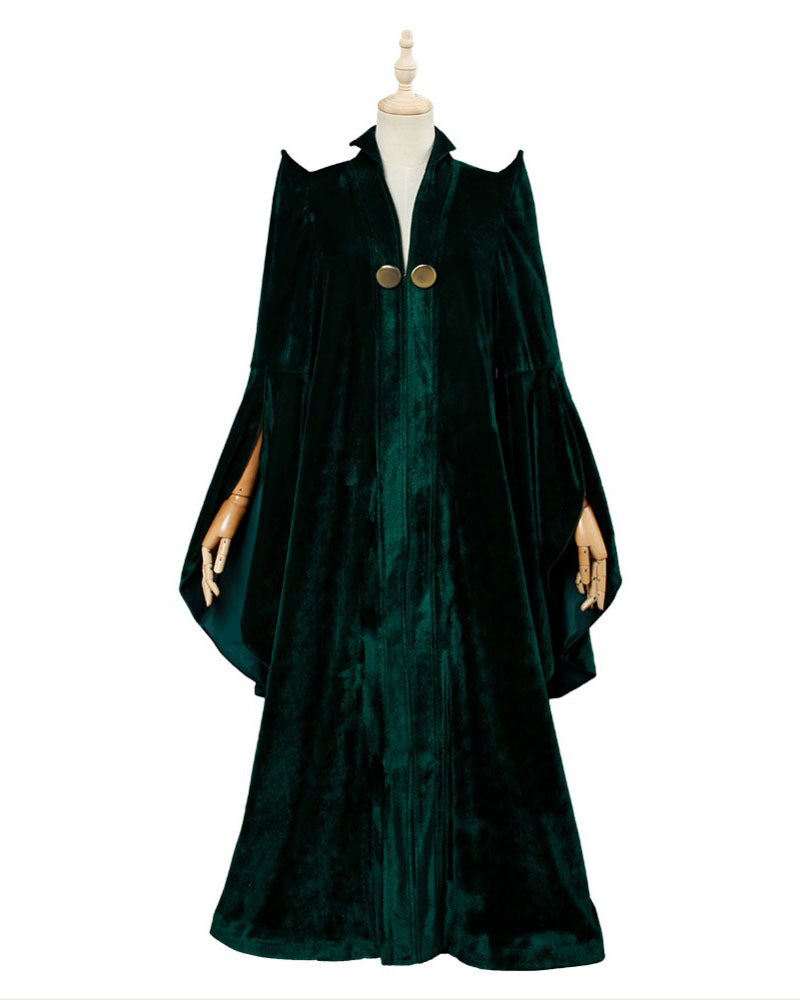 Magic Minerva McGonagall Cosplay Costume Green Cloak