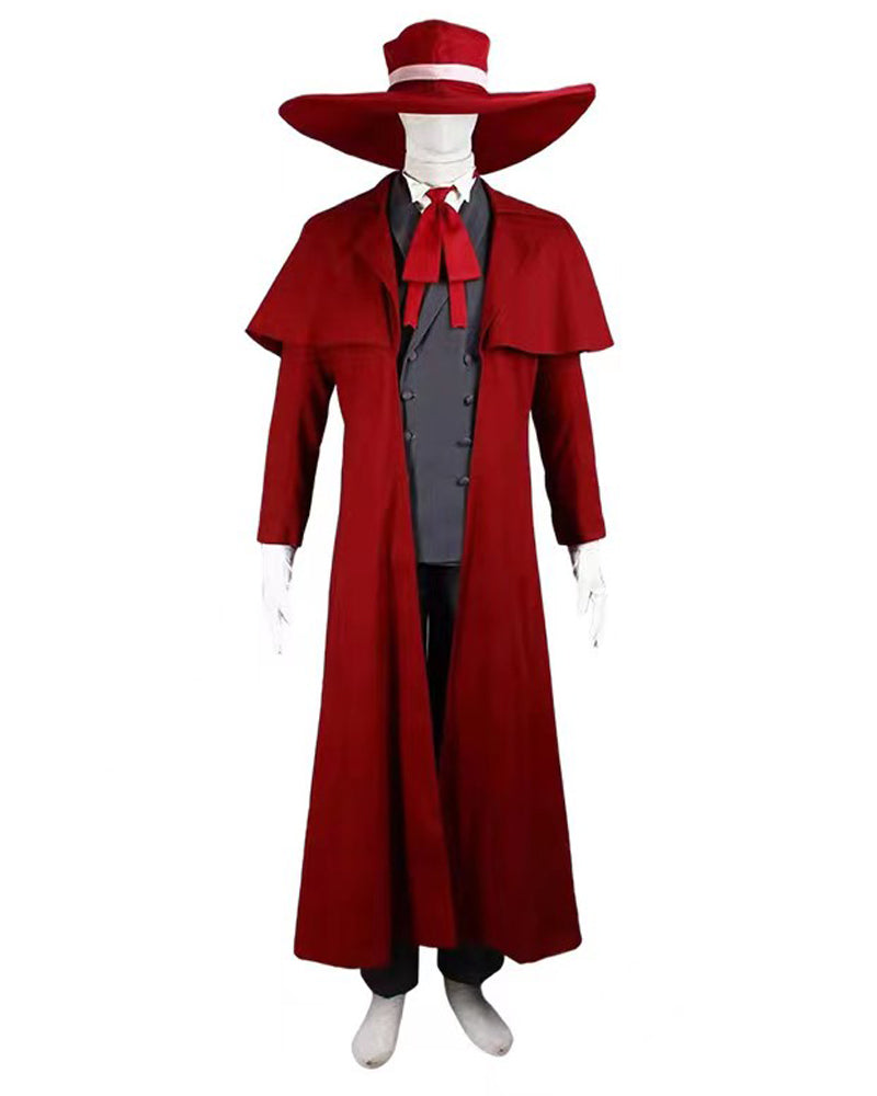 Alucard Cosplay Costume Red Uniform Custom Made