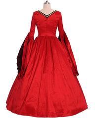 Tudor Period Cosplay Costume Anne Boleyn Red Court Dress