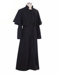 Roman Black Priest Cassock/Clergyman Vestments Medieval Wizard Costume