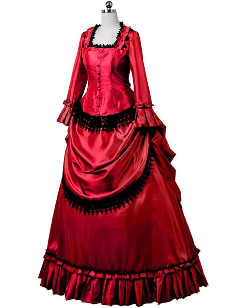 Steampunk Gothic Victorian Dress Vintage Bustle Gown Cosplay Costume